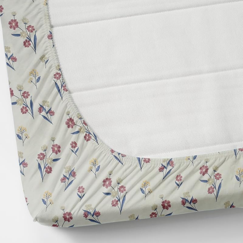 Light Weight King Size Bedsheet With 2 Pillow Covers - 72x78+10 Inches, Cream & Blue | All Around Elastic Fitted Bedsheet | Ideal For Daily Use