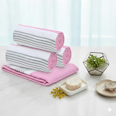 The Better Home Cotton Large Size Bath Towel 1200 Gsm | Soft Towel For Men Women Anti-Odour High Absorbency Quick Dry Towel (Pink) - 4 Pcs