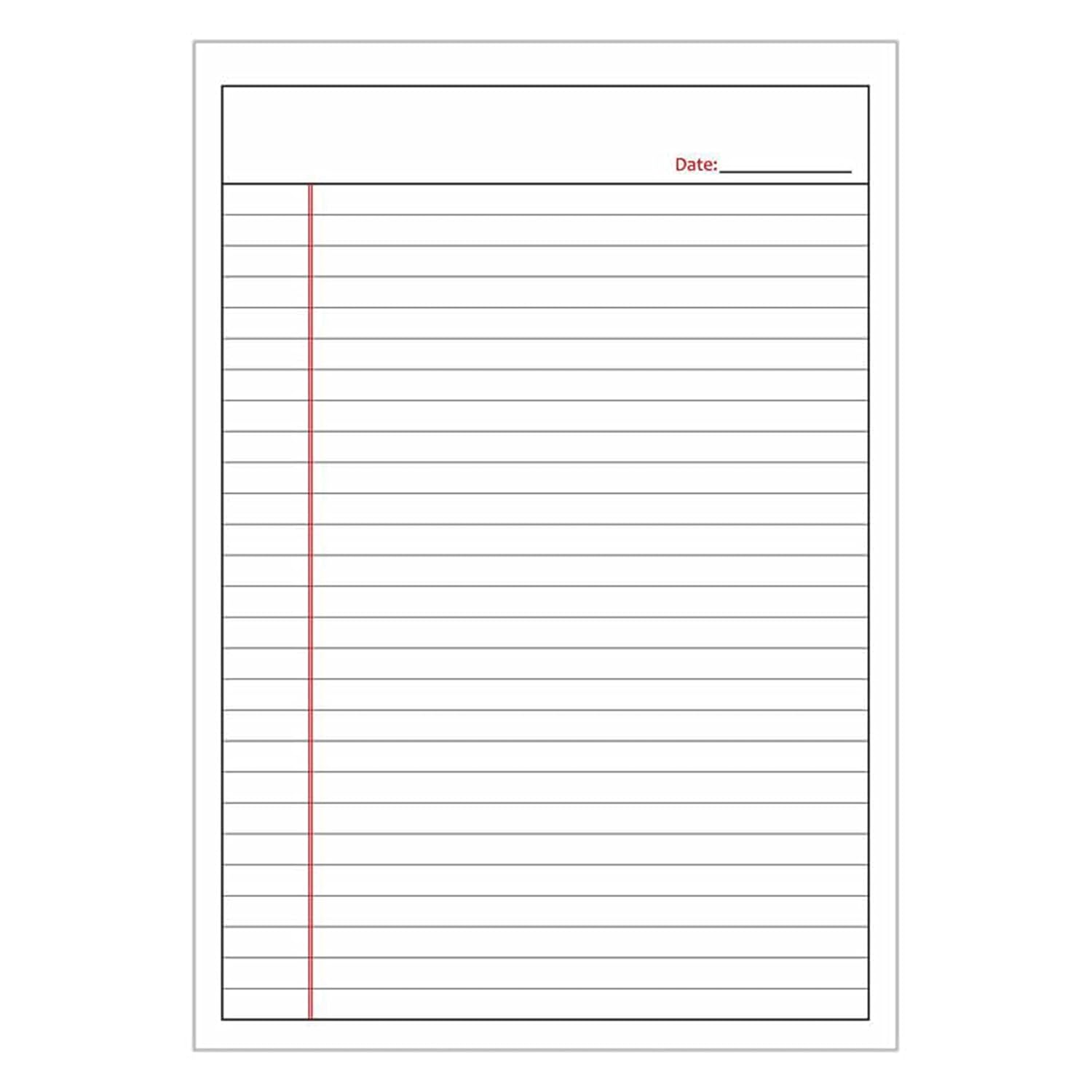 A4 Size, Pads, Writing Notepad, Paper Pad, 50 Single Side Ruled Sheets Per Pad (White) Pack Of 1