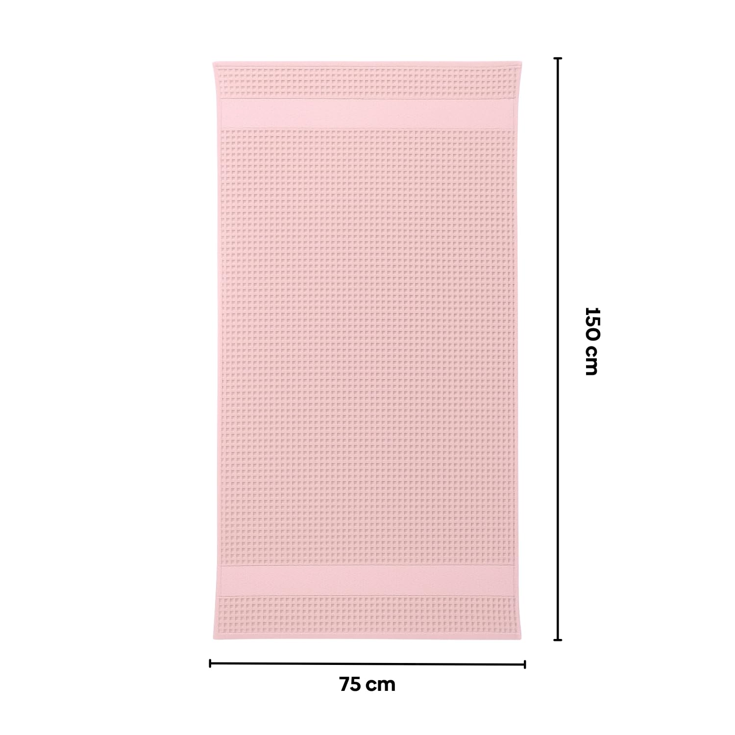 Haus & Kinder Maple Waffle Bath Towel 220 Gsm | Honeycomb Large Size Bathing Towels 100% Cotton Towel For Men & Women (Dusty Rose)