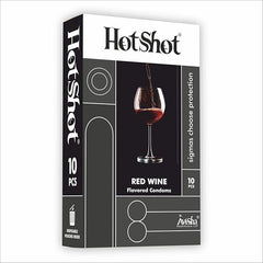 Hot Shot Red Wine Flavored Condom For Men -10 Count