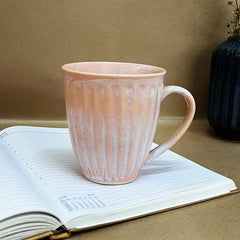 Handcrafted Flamingo Pink Ceramic Coffee Mug Set Of 2 - 350ml Each | Ceramic Mugs For Coffee, Tea, Milk - Microwave Safe & Dishwasher Safe