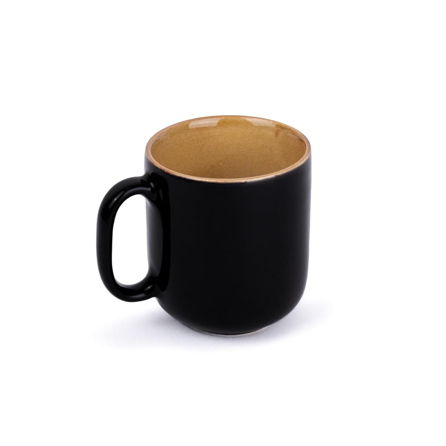 Large Ceramic Coffee Mug Set Of 2 - Black & Brown, 400ml Each | Ceramic Belly Mug, Tea Mug With Matte Finish - Mug For Coffee | Ceramic Coffee Mug - Microwave Safe & Dishwasher Safe