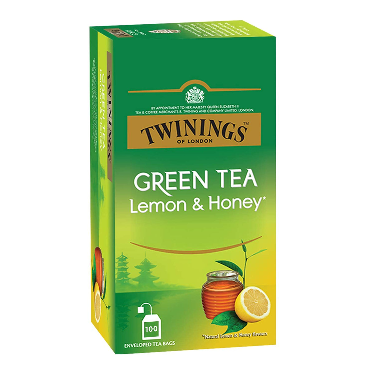 Twinings Lemon & Honey Green Tea - 200gm, 7.05 Ounce, 100 Enveloped Tea Bags | Good Source Of Hydration, Rich In Antioxidants - Caffeine Free Green Tea