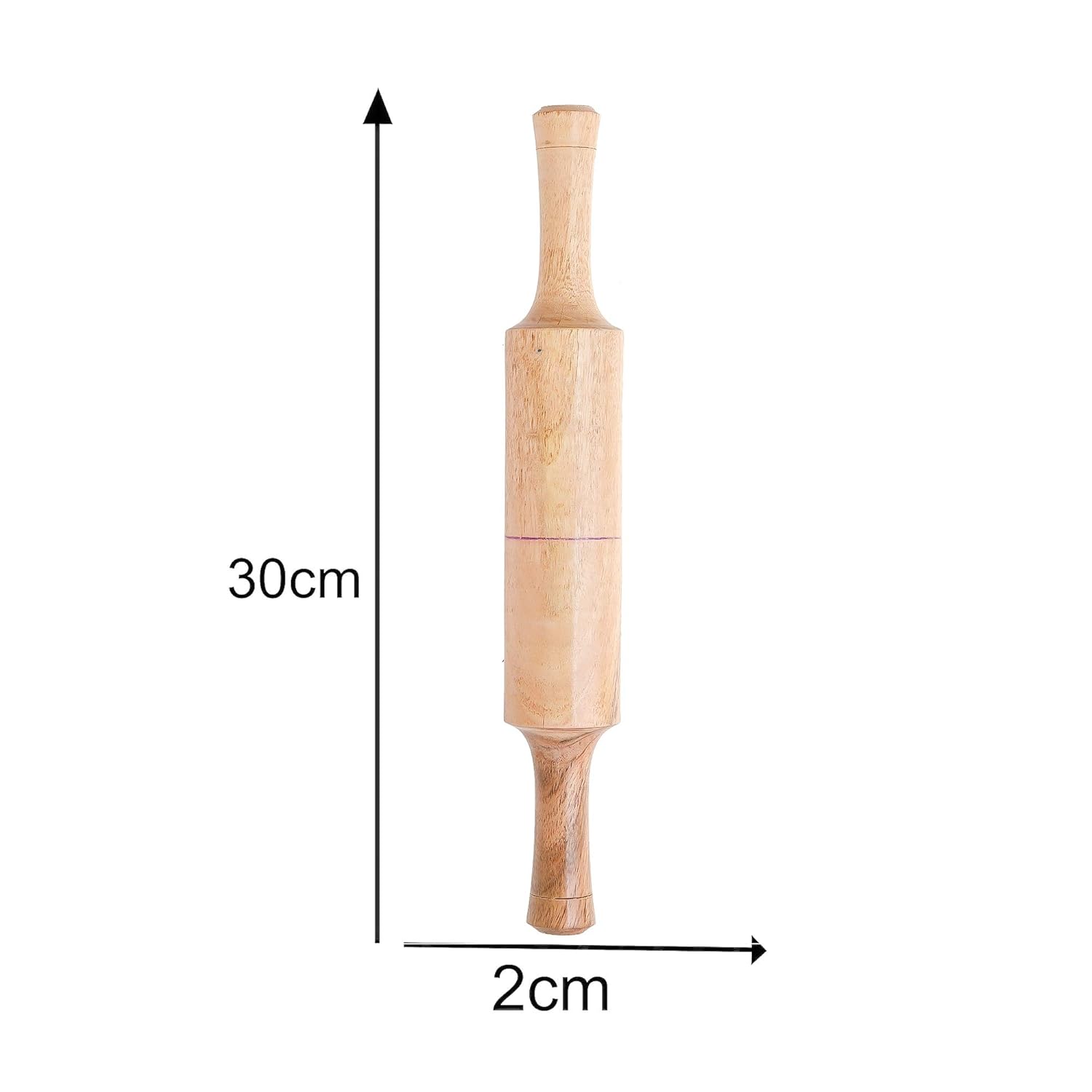 Brown Wooden Rolling Pin - Wooden Roti Roller Pin | Belan For Chapati - Conveniently Designed Belan