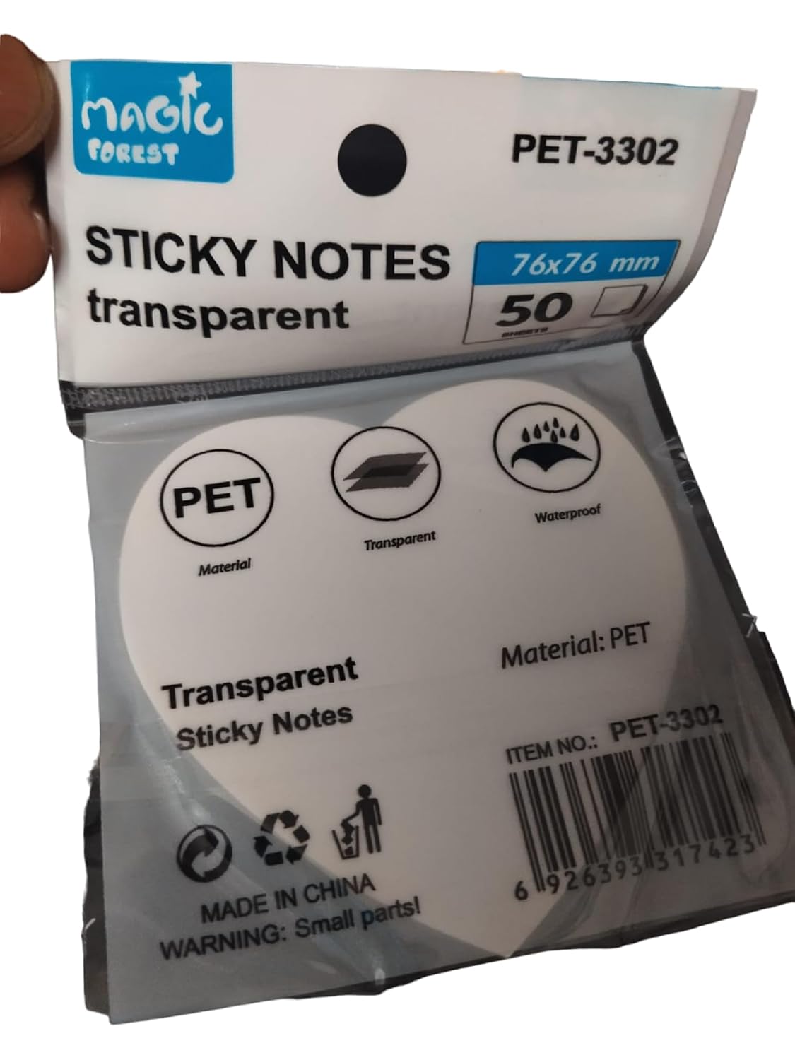 Heart Shape Transparent Sticky Notes Pad, Waterproof Sticky Notes, 3 X 3 Inch - Pack Of 500