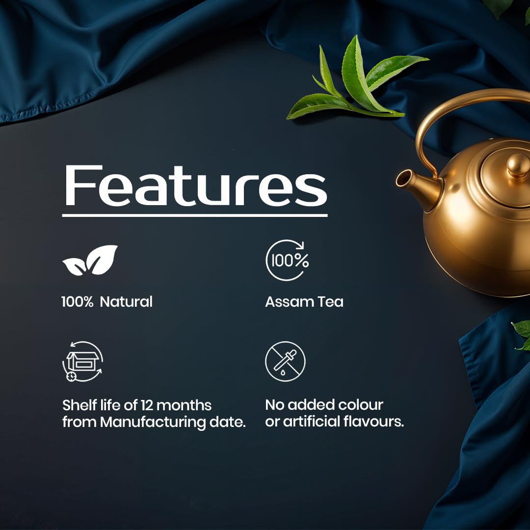 Vikram Kadak Dust Tea Powder - 1 Kg Jar, 35.2 Ounce | Strong, Aromatic Blend Assam Tea - Premium Black Tea Powder | Refreshing Brew Assam Chai Patti