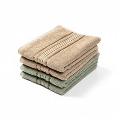 Akiko Home 100% Cotton Essential Series Hand Towels 800 Gsm | Soft, Absorbent & Durable, Cotton Hand Towel | Pack Of 4 (Beige & Green)