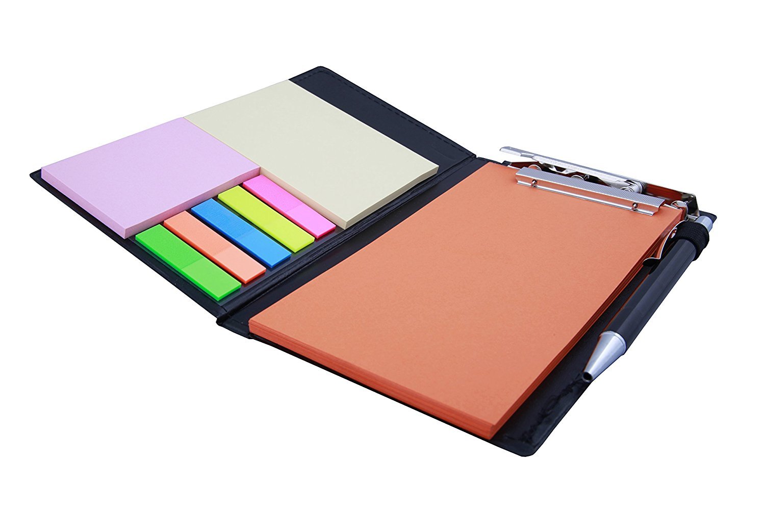 Memo Note Pad | Memo Note Book With Sticky Notes & Clip Holder In Diary Style (Rust)
