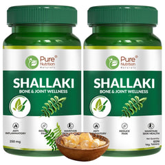 Pure Nutrition Shallaki Boswellia Serrata 250mg, Bone & Joint Health, Stiffness, Arthritis, Reduces Pain & Inflammation, Helps Improve Mobility | 60 Tablets 100gm 0.2lbs Each Pack Of 2