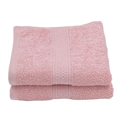 Patpug 100% Indian Ultra Soft Cotton Hand Towel 500 Gsm | For Gym, Workout, Yoga, Wash Basin (Baby Pink) -2 Piece