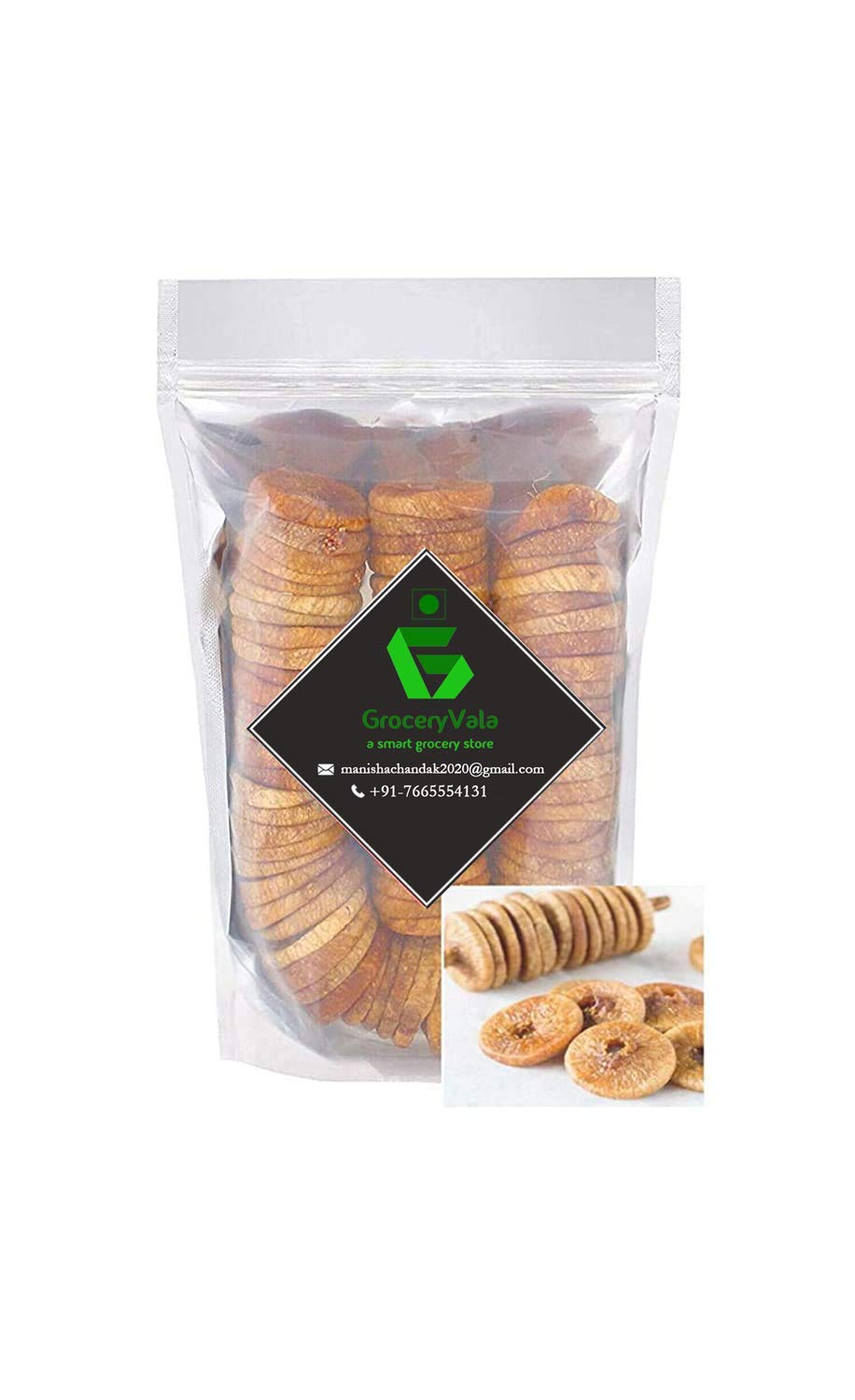 100% Natural Dried Anjeer Figs By Grocery Vala 500gm, | Tasty & Healthy In Quality Anjeer Dry Fruits | 17.6 Ounce