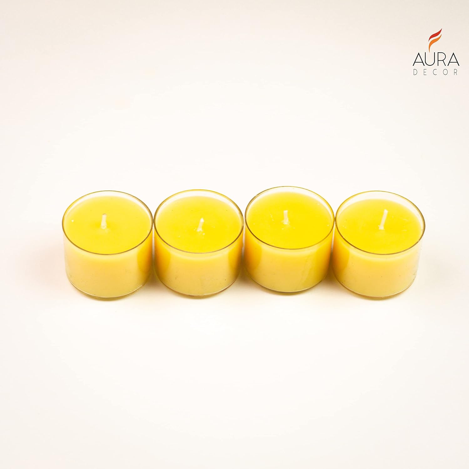 CLEAR CUP TEALIGHT CANDLES LONG BURNING BEST CANDLES FOR HOME DECOR SET OF 4