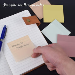 Transparent Sticky Notes, Clear Sticky Notes Pad, Clear Self-Adhesive Annotation Tabs - 4 Pack