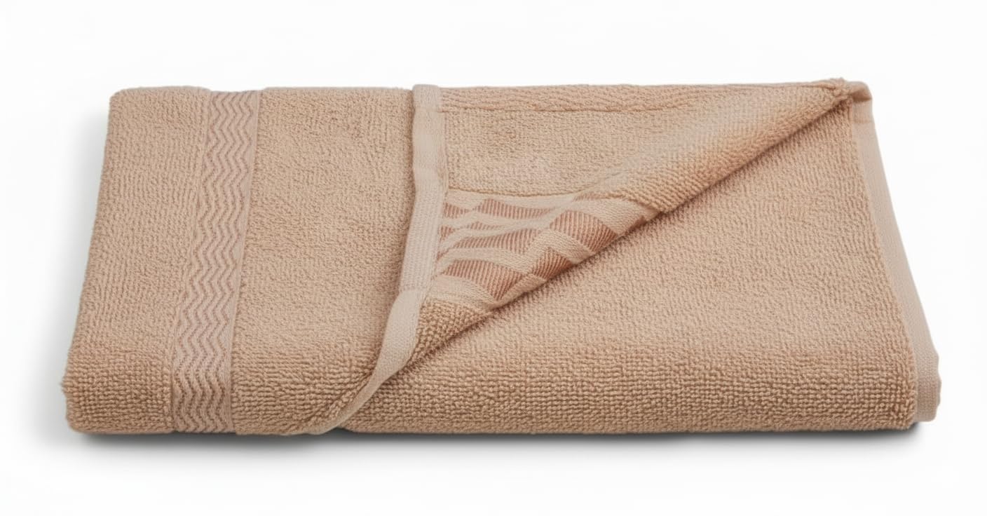 OpalBridge Exim Luxury 100% Cotton Terry Bath & Hand Towel 700 Gsm | 100% Soft & Absorbent Cotton Towel (Cream)