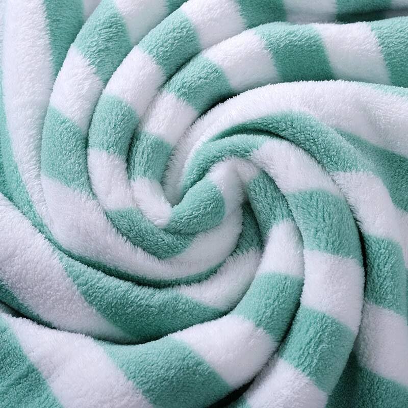 Mjn Microfiber Bath Towels Strip 310 Gsm | Extra Soft Plush & Quick Dry High Absorbency Large Size Towels For Bathing (Pista Line)