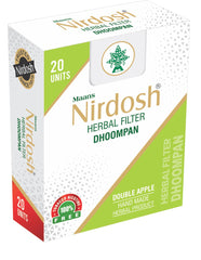 Double Apple Flavored Herbal Filter Dhoompan Sticks - Pack Of 2X 20 Pcs Herbal Cigarette | Bidi Sticks Rolled In Tendu Leaves, Non-Addictive Sticks - Tobacco Free & Nicotine Free