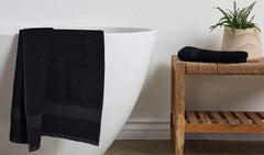 Bless Berries Soft Comfort 100% Cotton Bath Towel 3000 Gsm | Large Size Bathroom Towel For Men & Women (Black) - Pack Of 6