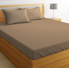 Premium King Size Bedsheets With 2 King Size Pillow Covers - 90 X 100 Inches, Beige | Ideal For Guest Houses, & Daily Home Use King Size Bed Sheet