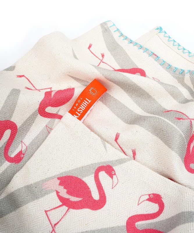 Thirsty Towel Bamboo Bath Towel 460 Gsm | Super Soft & High Absorbency Towels, Quick Dry Bath Towels Large Size (Tropical Flamingo)