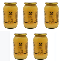 Pure Organic Indian Cow'S Ghee By Gavyamart | Rich In Healthy Fat Nutrients Desi Cow Ghee For Halwa & Sweets | 5 Litre (1 Litre * 5) 169.0 Ounce | Jar Pack