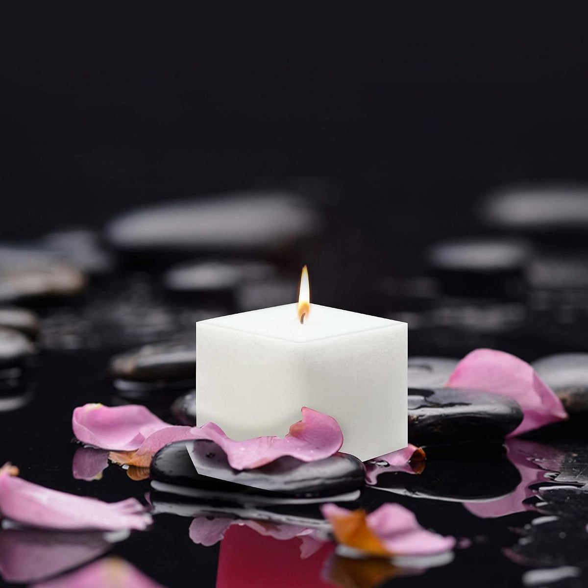 WHITE SQUARE CANDLE 3INCH | BURNING TIME 40 HOURS | CENTRE TABLE PILLAR CANDLE