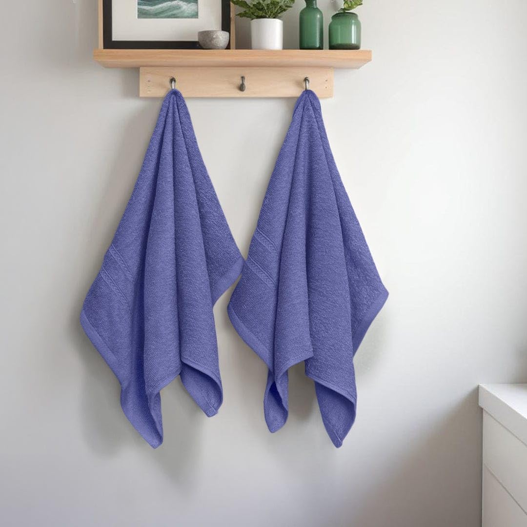 Troveo Super Soft Cotton Hand Towels 400 Gsm | Super Absorbent Multipurpose Hand Towel For Home Gym Workout Traveling Running & Kitchen (Midnight Blue) - Pack Of 2