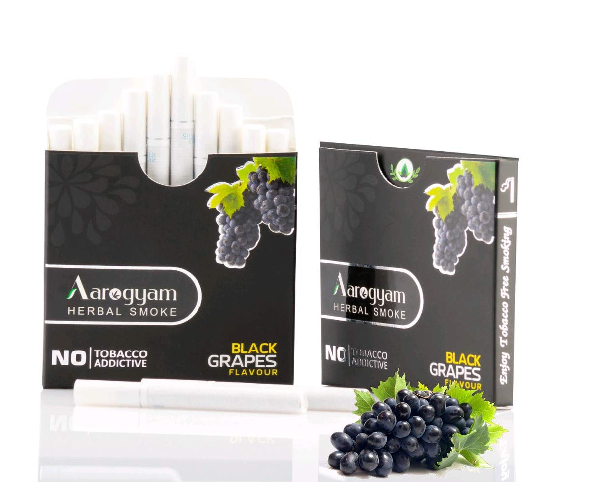 Black Grapes Flavour Cigarette For Relieve Stress & Mood Enhance - 10 Sticks In Each Packet | No Bad Smell, Non Addictive, No Harmful - Tobacco & Nicotine Free