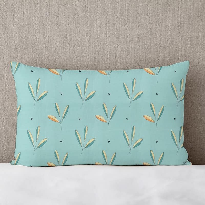 1 Double Bedsheet With 2 Pillow Covers - 86 X 90 Inches, Aqua & Green | 160 Thread Count Super Soft Microfiber Breathable & Wrinkle Free - 3 Pcs Set