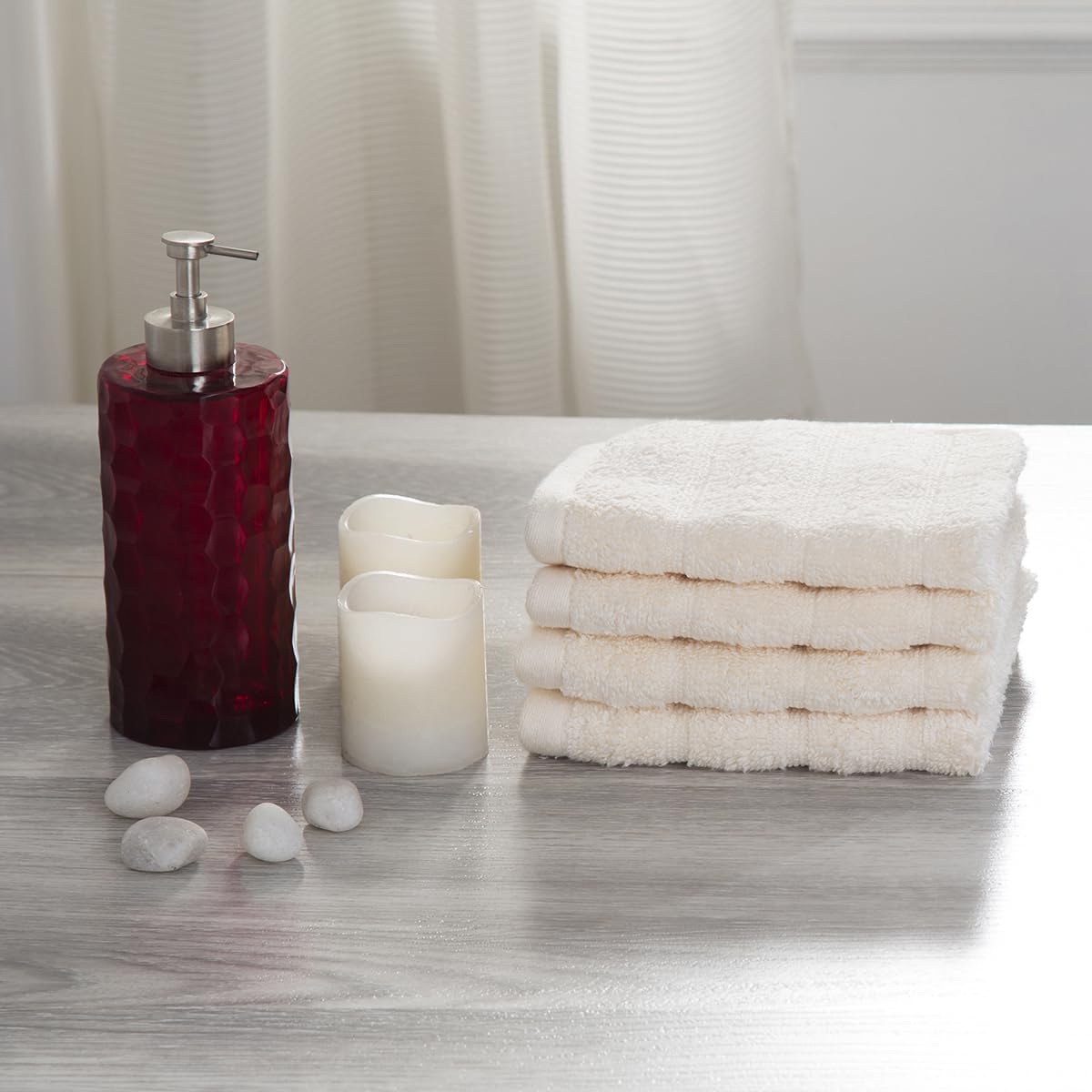 Maspar 100% Cotton Casper Face Towel 700 Gsm (Ecru) - 4 Pcs
