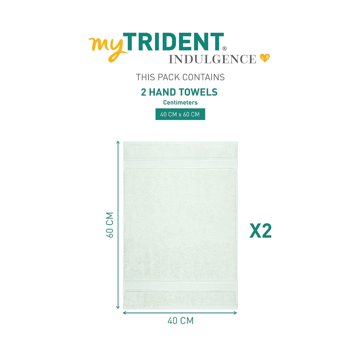 Mytrident Indulgence Collection Hand Towel 400 Gsm | 100% Cotton For Men & Women Hand Towel - Fair Jade (Pack Of 2)