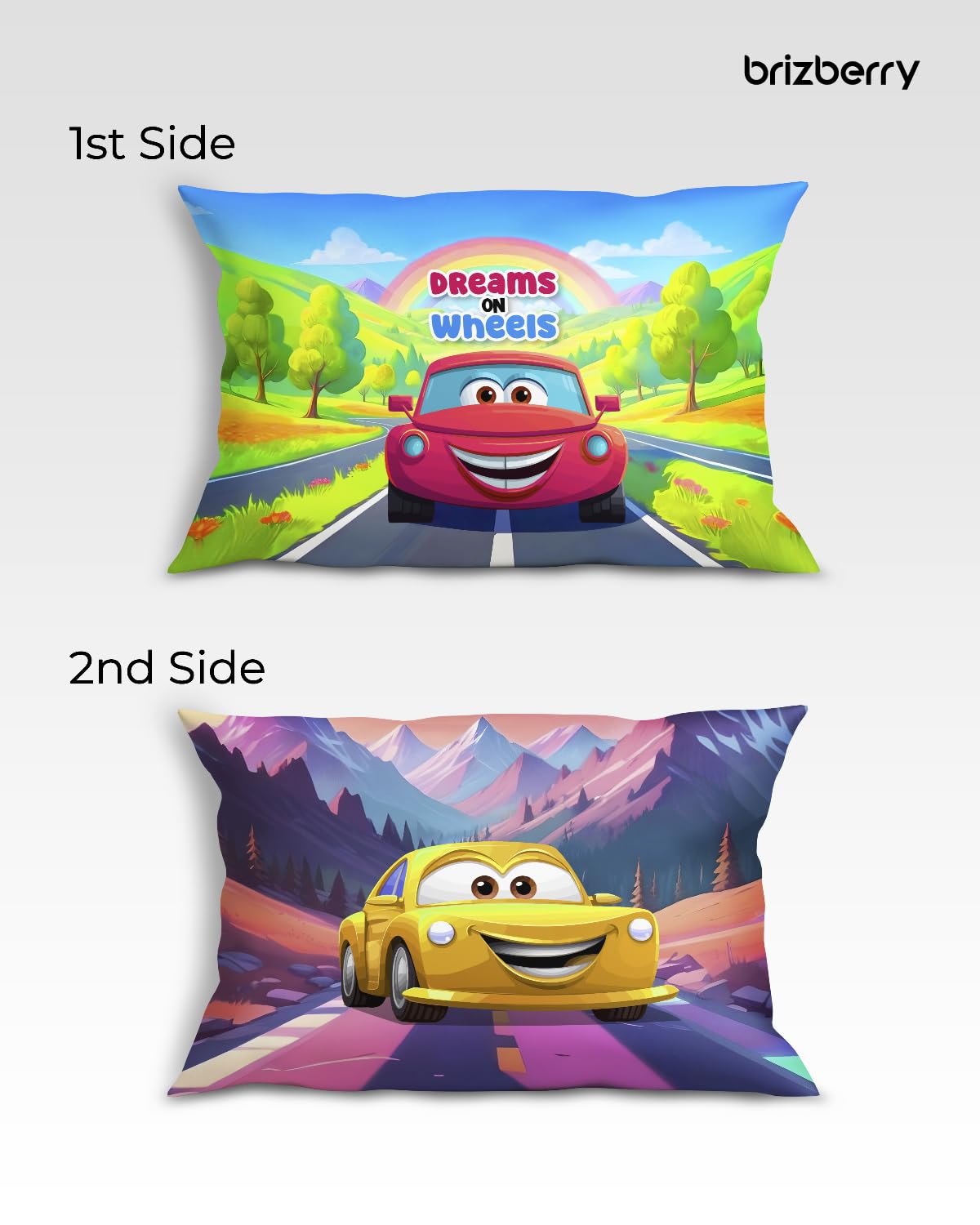 Kids Pillow Cushion With Super Soft Fabric Pillow - 12 X18 Inches | Animal & Cartoon Prints, Soft Pillow, Dual Sided Design | Multi-Purpose, Durable & Easy Care, Made In India - Design 6