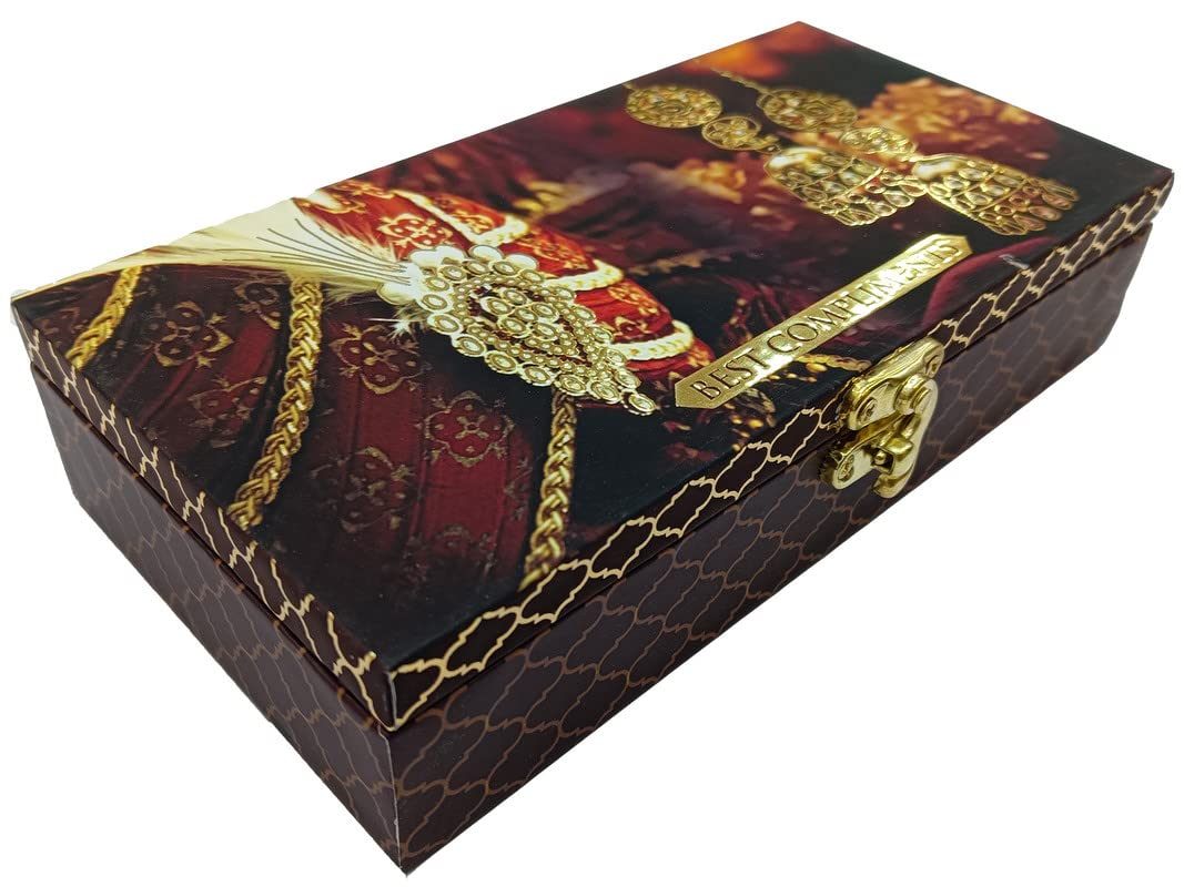 Designer Wodden Fancy Shagun Gift Boxes For Wedding, Shagun Cash Box Or Money Box With Mgi Printing For Wedding, Engagement, Holi, Diwali, Baby Showers, Colour - Brown, Pack Of 3