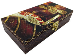 Designer Wodden Fancy Shagun Gift Boxes For Wedding, Shagun Cash Box Or Money Box With Mgi Printing For Wedding, Engagement, Holi, Diwali, Baby Showers, Colour - Brown, Pack Of 3