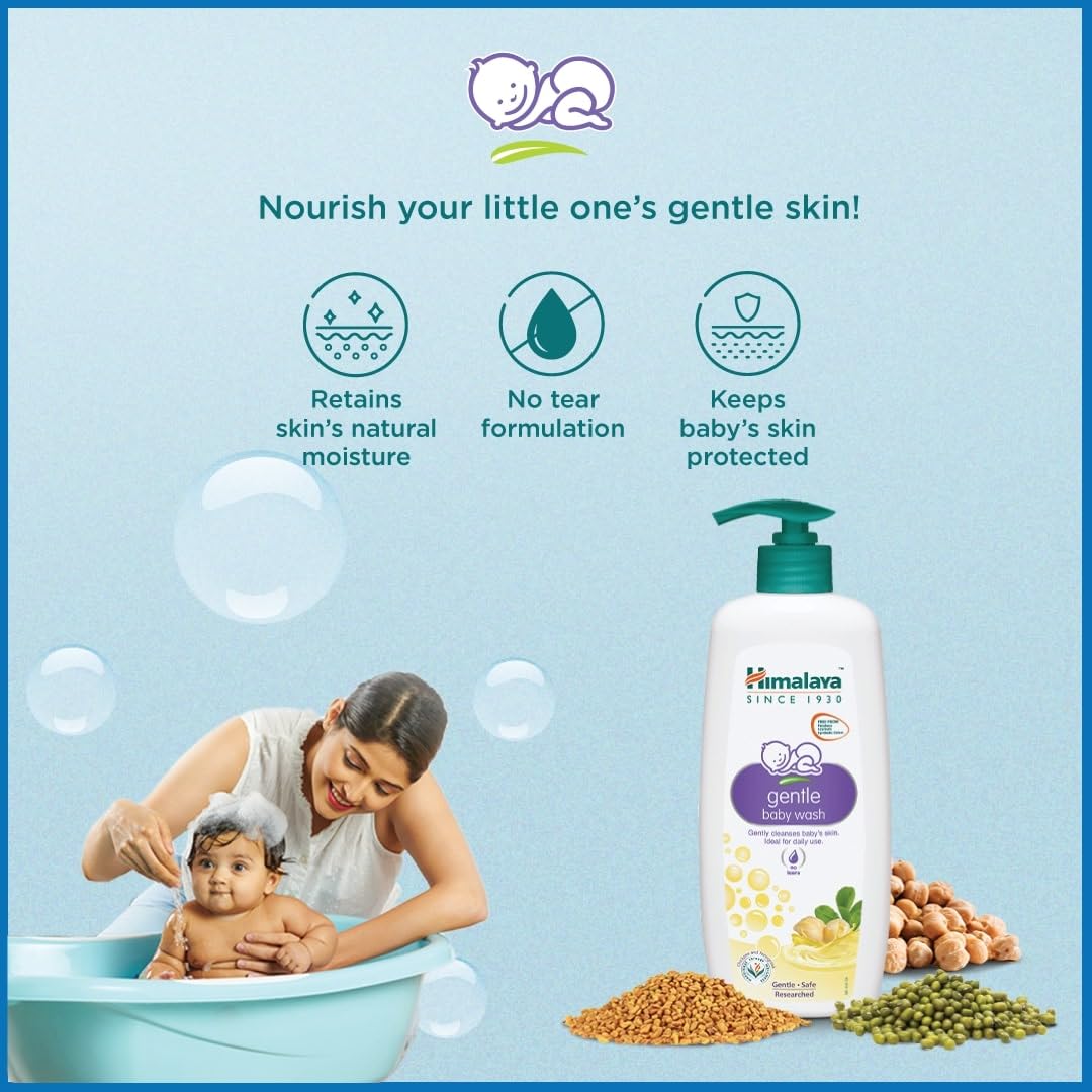 Himalaya Gentle Baby Wash, No Tears Formula, Cleansing Baby's Gentle Skin | 600ml