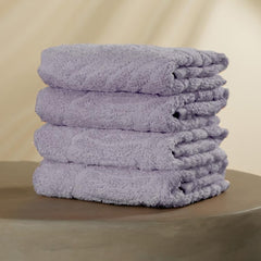 Musa Banana Face Towels 400 Gsm | Terry Face Towel With Free Bag | Super Soft & Ultra Absorbent Towels For Facewash (Misty Lilac)- Set Of 4