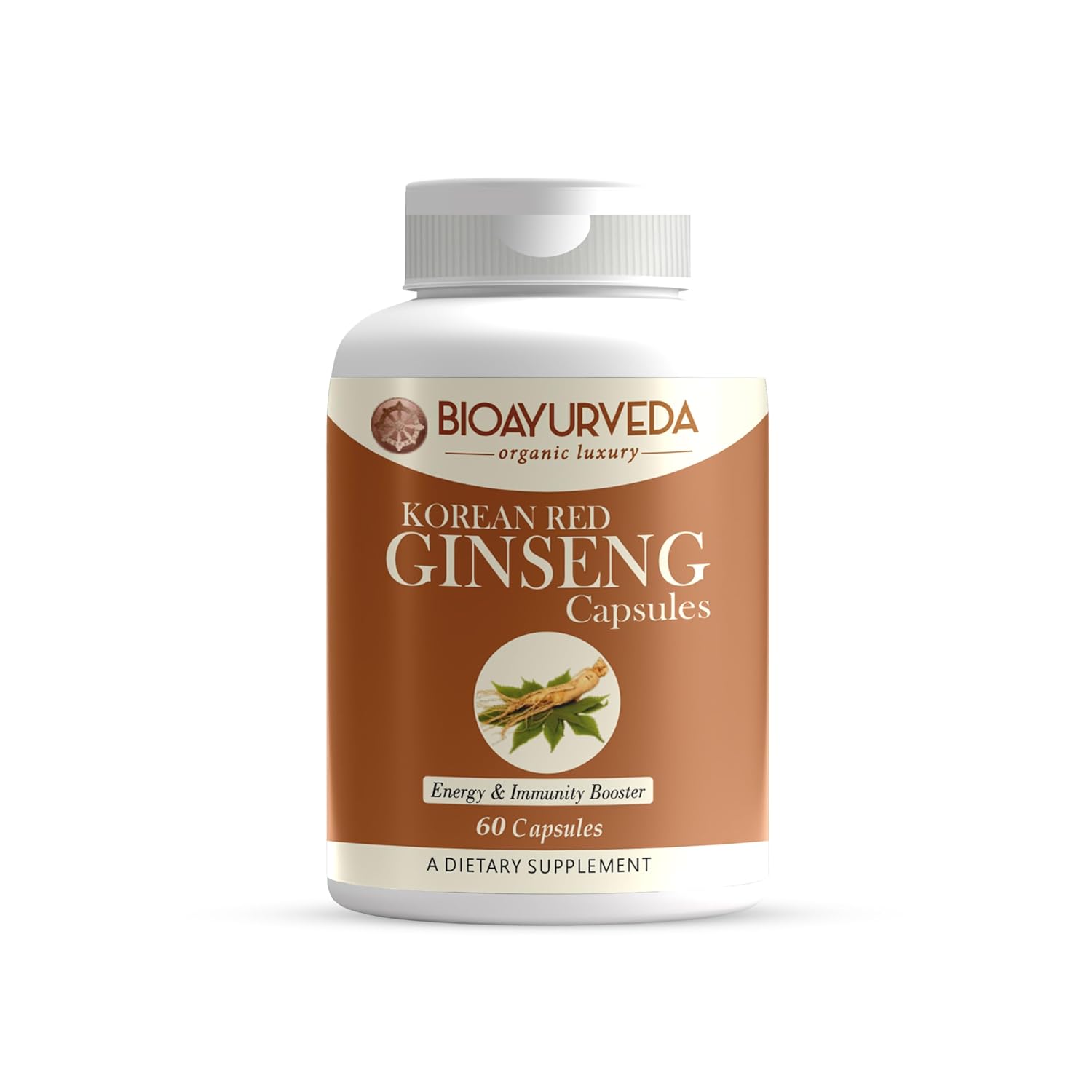 Bioayurveda Korean Red Ginseng For Energy & Immunity Boost, Enhance & Support Your Body's Defenses | 60 Capsules 100gm 0.2lbs Each Pack Of 2
