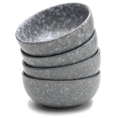 Hand Glazed Ceramic Serving Small Bowl Set Of 4 - 160ml Each, Silver Grey | Microwave & Dishware Safe - Serving Katori Set