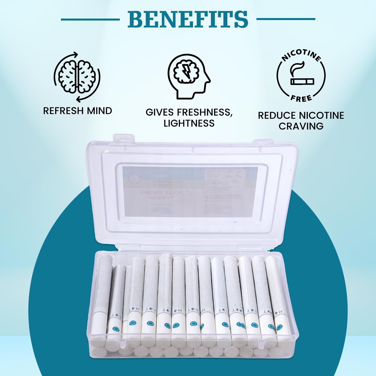 Ayurvedic Herbs Cigarettes, Non Addictive Pack Of 25 Sticks King Size | Cigarette Alternatives - Herbal Cigarette Mint Flvavour No Tobacco & Non Nicotine