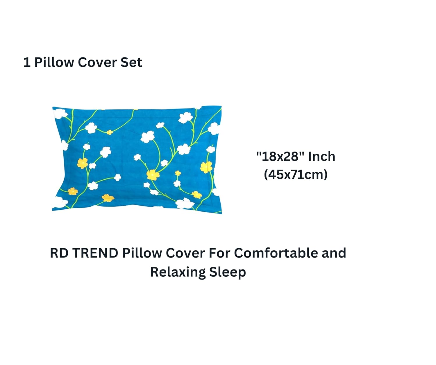 Glace Cotton Super Soft Bedsheets Single Bed Size (60 X 90 Inch) With 1 Pillow Cover | All Around Elastic Fitted Bedsheets, Sky Blue