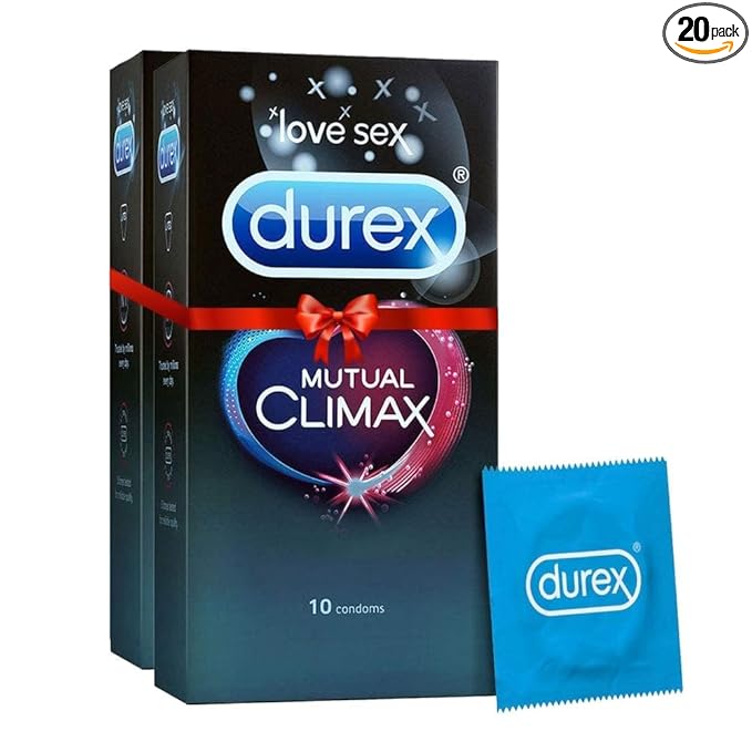 Durex Mutual Climax Condoms For Men & Women | Dotted | - 10 Count (Pack Of 2)