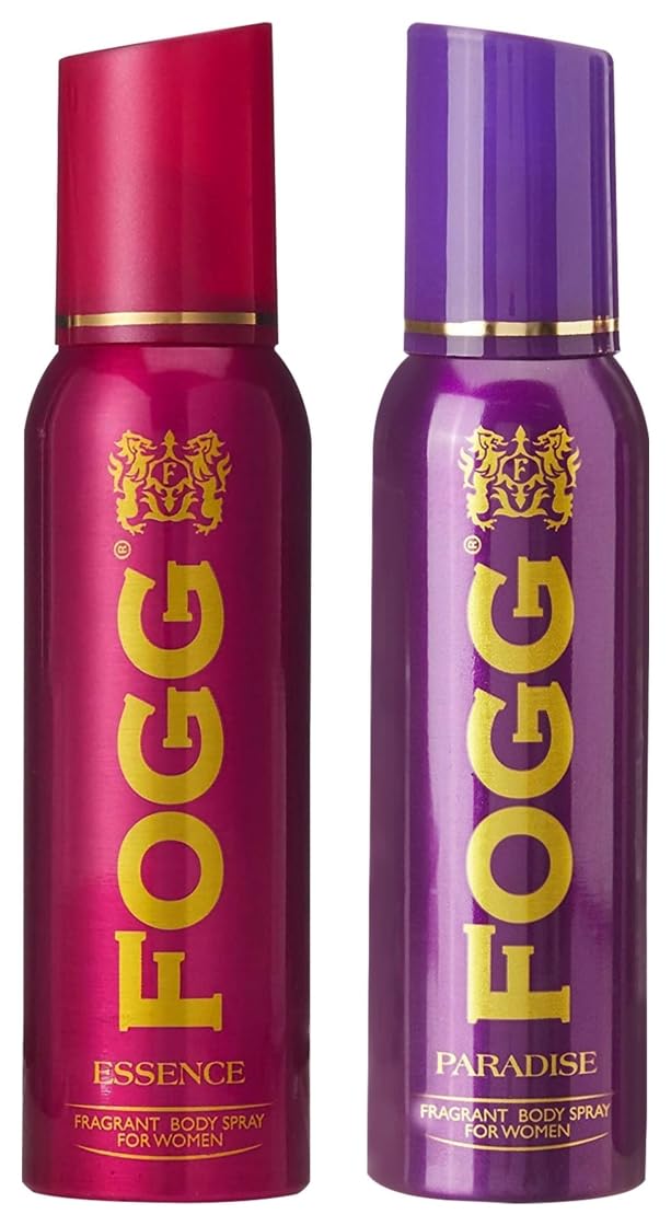 Fogg Essence & Paradise Fragrant Body Spray For Women  150 Ml 5 Fl.oz. Each Pack Of 2 | Perfect For Gifting