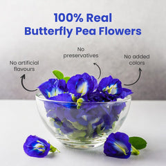 Blue Tea Butterfly Pea Flower Herbal Tea - 60 Pyramid Tea Bags | Sun Dried Flower Antioxidant Tea - Caffeine Free, Detox Tea | No Added Colors, Aparajita - Shankhpushpi, Zipper Pack