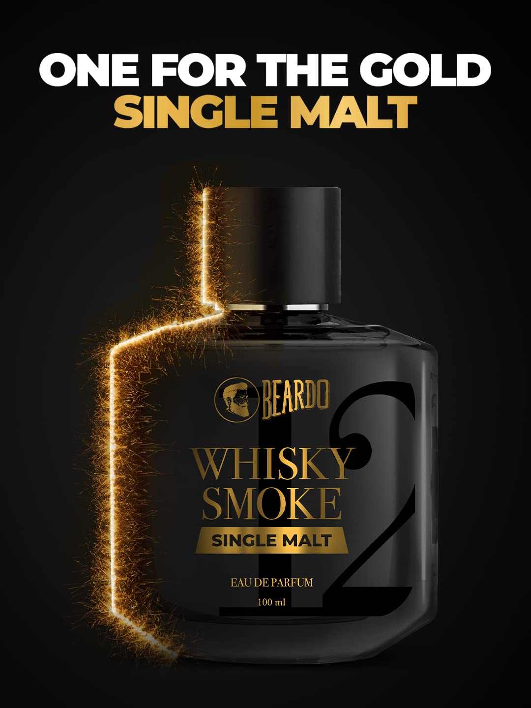 Beardo Whisky Smoke Single Malt Men Long Lasting Eau De Parfum Intense 100ml 3.4 Fl.oz. | Best Suited For Events