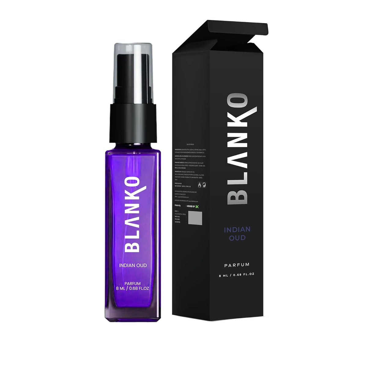 Blanko Indian Oud Time Lock Technology Parfum 8ml 0.27 Fl.oz. Longest Lasting Fragrance For Men