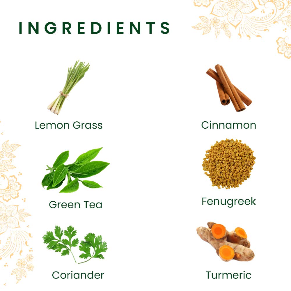 Roshi Chamomile Tulsi Inner Calm Tea + Lemongrass Cinnamon Simply Slim Green Tea Combo - Pack Of 2 X 25 Tea Bags | 100% Natural Ingredients - Supports Weight Loss, Caffeine Free