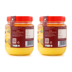 Organic Natural A2 Gir Cow Cultured Desi Ghee By Two Brothers Organic Farms | Naturally & Healthy Protein Fiber Desi Ghee Perfect For Baking | 2 Litre (1 Ltr * 2) 67.6 Ounce | Jar Pack