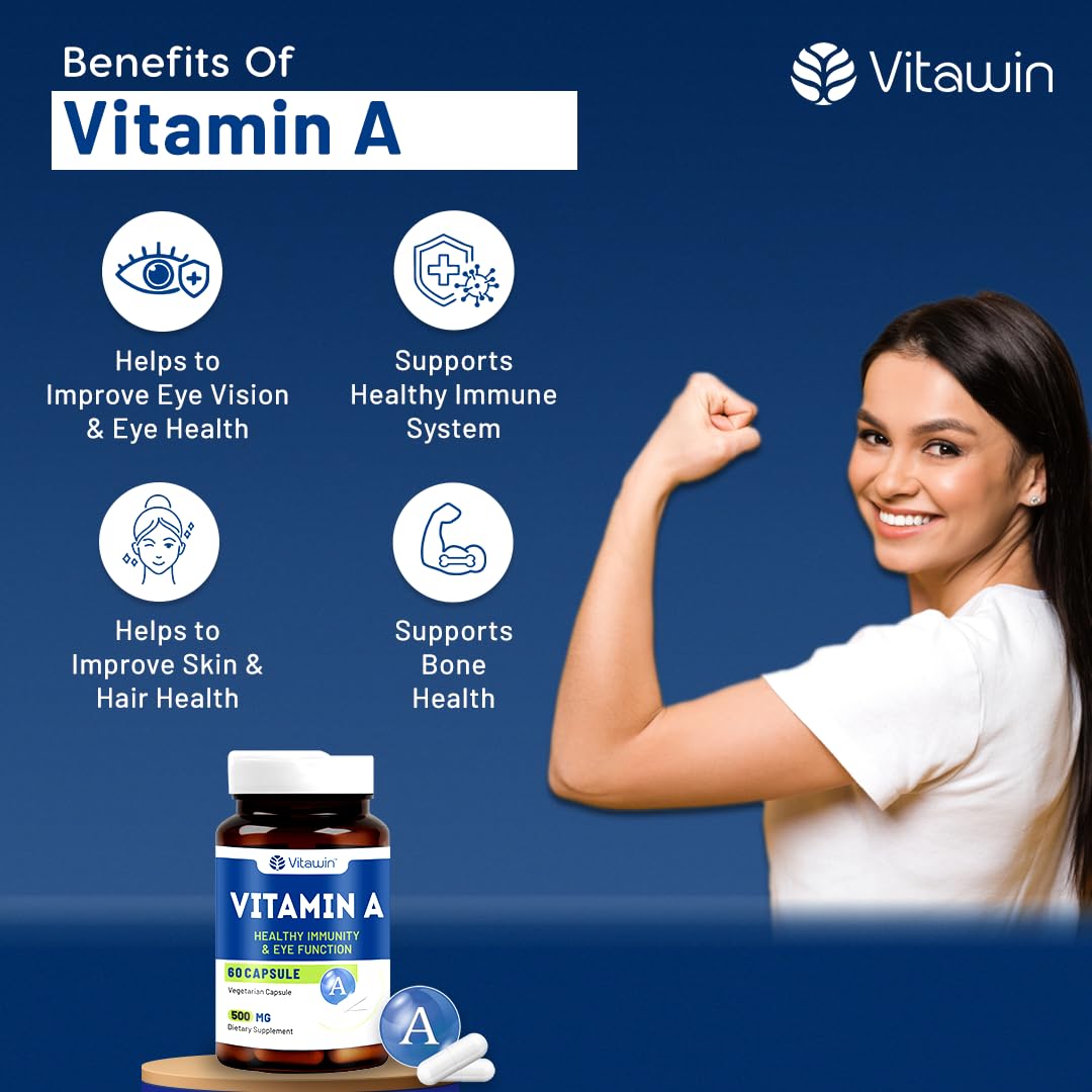 Vitawin Eye Care & Healthy Vision Capsules, Ultimate Health & Nutrition Supplements, 500 Mg | Bilberry , 60 Veg Capsules 100gm 0.2lbs