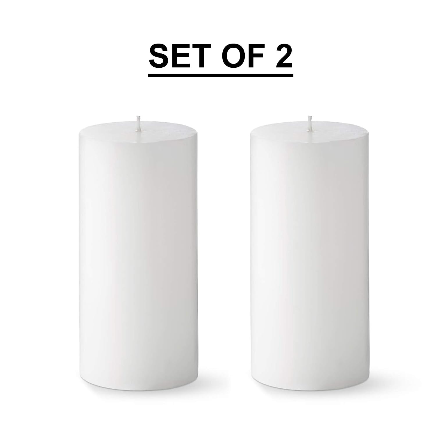 6 INCHES WHITE PILLAR CANDLES FOR HOME DECOR | BURNING TIME 90 HOURS | SET OF 2