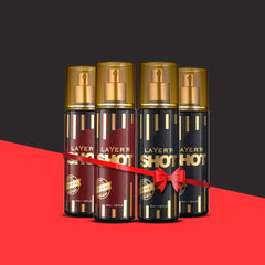 Layer'r Shot Gold Iconic + Iconic & Imperial + Imperial Body Spray 50ml 1.6 Fl.oz. Each Pack Of 4 | For Men